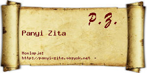 Panyi Zita névjegykártya